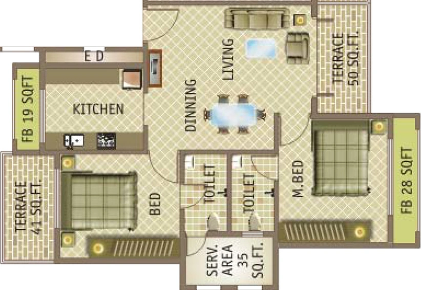 2 BHK Flat in Tricity Symphony in Kharghar, Navi Mumbai - Image 561948