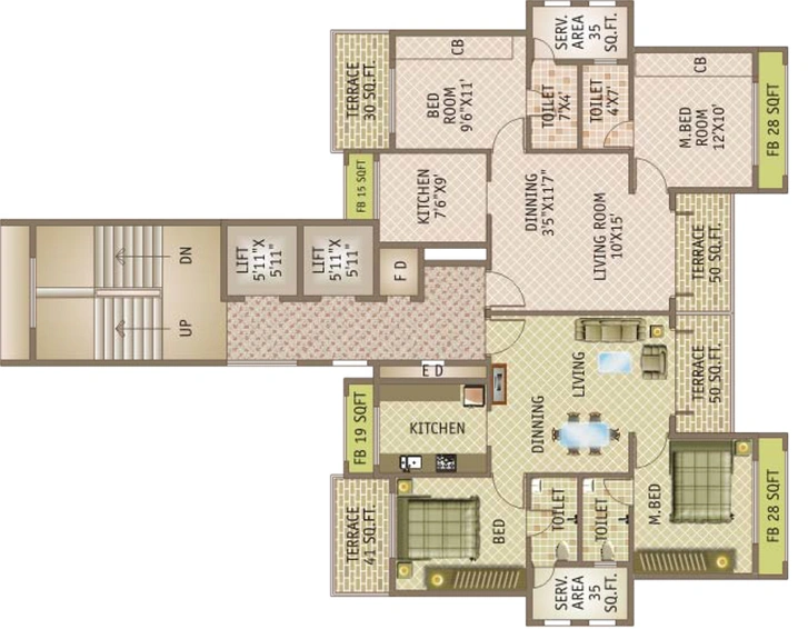 Floor Plan of Tricity Symphony in Kharghar, Navi Mumbai - Image 66650