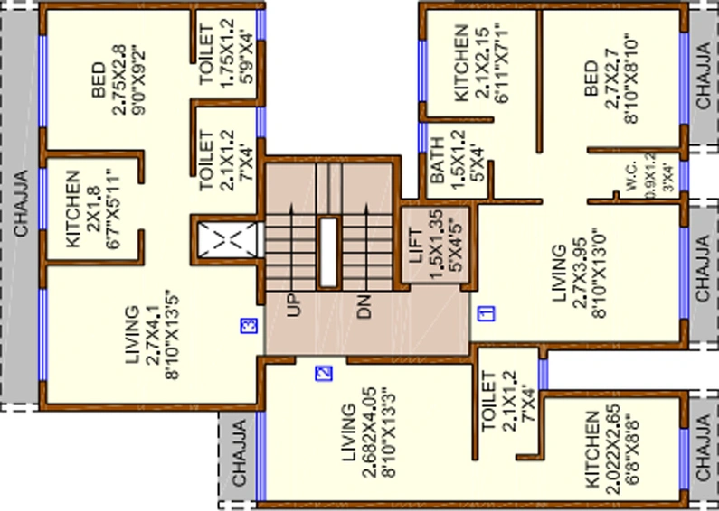 Floor Plan of Dubey Gayatri Villa in Panvel, Navi Mumbai - Image 66342