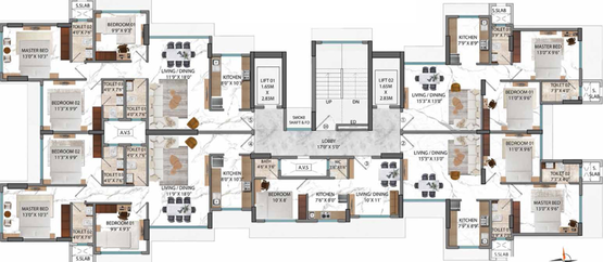 Floor Plan of Rodium Xline in Kandivali West, Mumbai - Image 88215