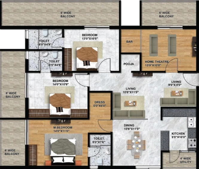 3 BHK Flat in Beams Aranya Kalanjali in Kompally, Hyderabad - Image 563791