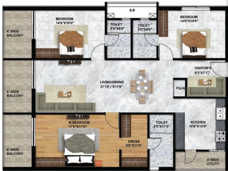 3 BHK Flat in Beams Aranya Kalanjali in Kompally, Hyderabad - Image 563790