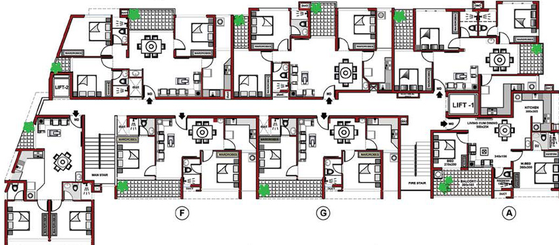 Floor Plan of Vithayathil The Metropole in Kaloor, Kochi - Image 66905