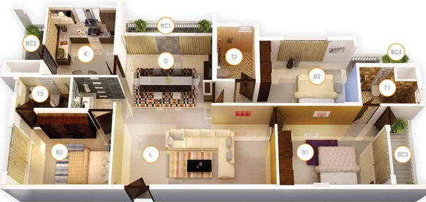 3 BHK Flat in Yasoram Devakeeyam in Thrippunithura, Kochi - Image 561227