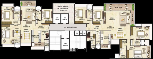 Floor Plan of Goodwill Wisteria in Vashi, Navi Mumbai - Image 100499