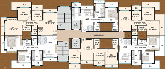 Floor Plan of Sheth Supreme in Bhayandar East, Thane - Image 19791