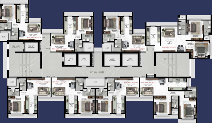 Floor Plan of Mahaveer Solitaire Edge in Kandivali East, Mumbai - Image 22610