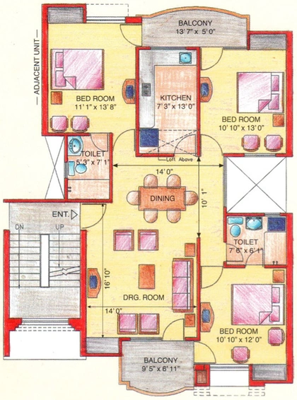 3 BHK Flat in Eldeco Green Meadows in Pi I & II, Greater Noida - Image 567021
