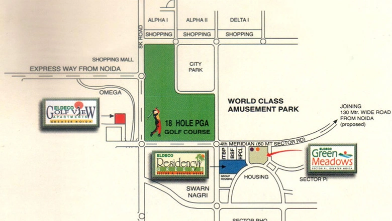 Location of Eldeco Green Meadows in Pi I & II, Greater Noida - Image 67599