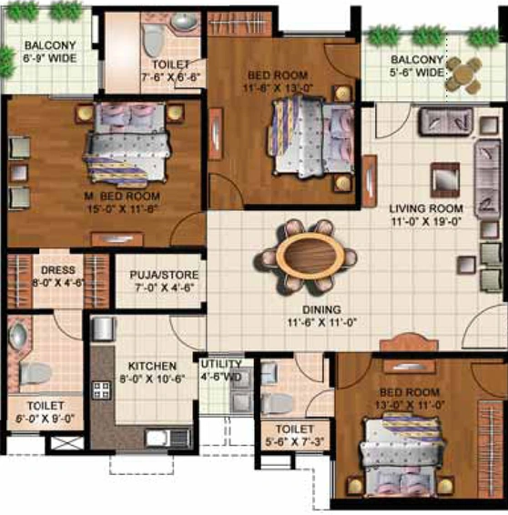3 BHK Flat in Eldeco Mystic Greens in Omicron 1, Greater Noida - Image 567035