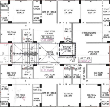Floor Plan of Daga Anand Residency in Maninagar, Ahmedabad - Image 68525
