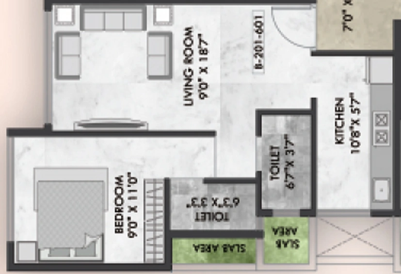 1 BHK Flat in Shivesh Aurum in Kharghar, Navi Mumbai - Image 563023