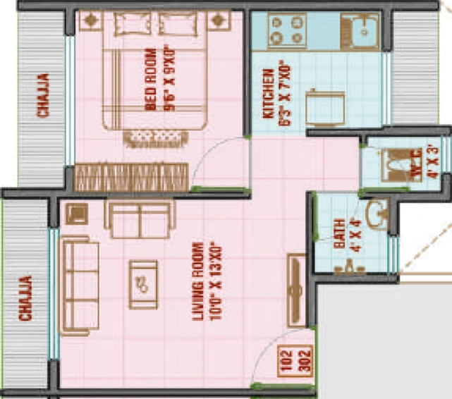 1 BHK Flat in Divine Flair in Ulwe, Navi Mumbai - Image 566428
