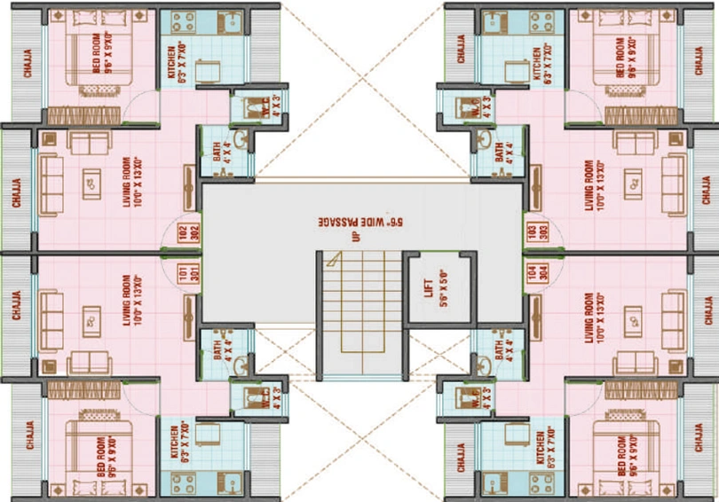Floor Plan of Divine Flair in Ulwe, Navi Mumbai - Image 67398