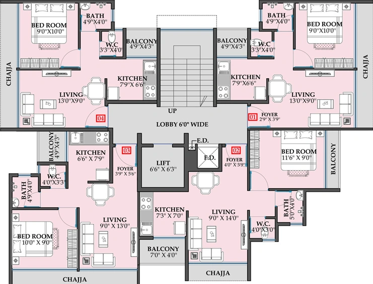 Floor Plan of Divine Sai Breeze in Ulwe, Navi Mumbai - Image 67116