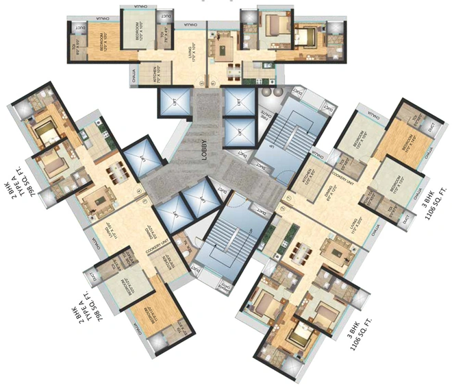 Floor Plan of N Rose Northern Heights in Dahisar East, Mumbai - Image 22652