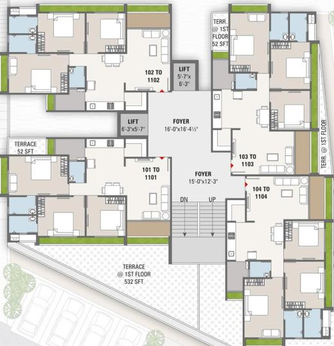 Floor Plan of Swojas Pride in Ognaj, Ahmedabad - Image 67032