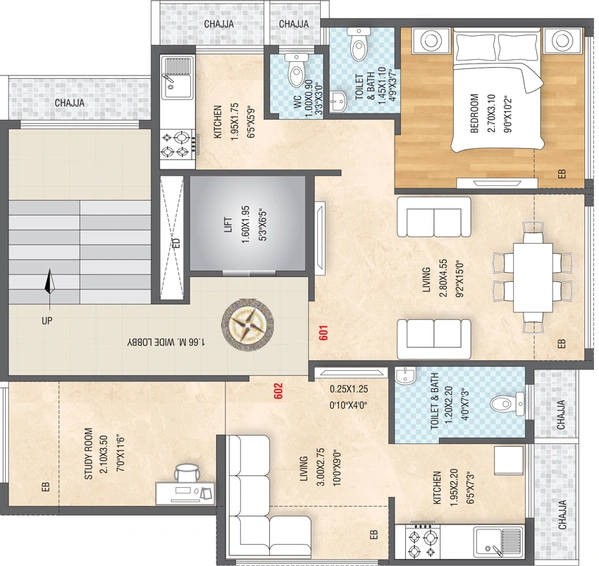 Floor Plan of Ganesha Joy 33 in Ulwe, Navi Mumbai - Image 67384