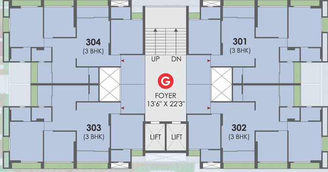 Floor Plan of Om The Green Parmeshwar in Chandkheda, Ahmedabad - Image 67043