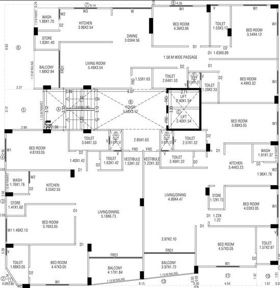Floor Plan of SGP Upasana Apartments in Ambawadi, Ahmedabad - Image 68604