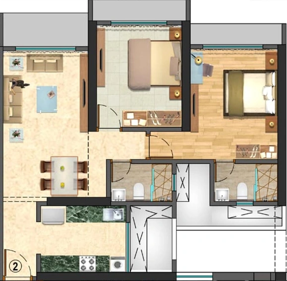 2 BHK Flat in Northern Hills in Dahisar East, Mumbai - Image 813888