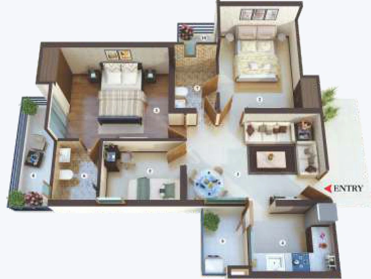 2 BHK Flat in Ajnara Panorama in Yamuna Expressway, Greater Noida - Image 774114