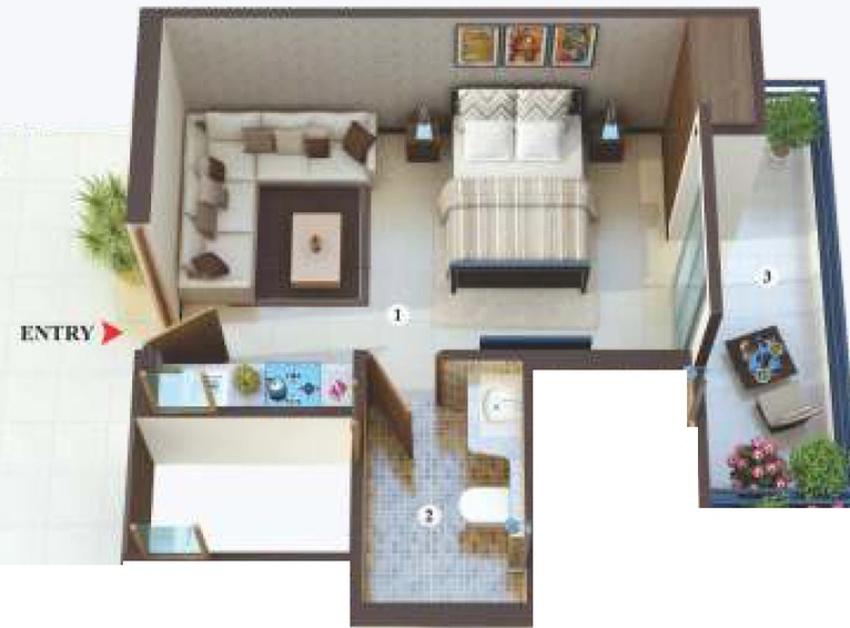 1 BHK Flat in Ajnara Panorama in Yamuna Expressway, Greater Noida - Image 774111