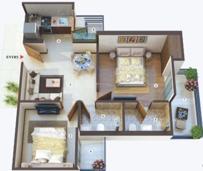 2 BHK Flat in Ajnara Panorama in Yamuna Expressway, Greater Noida - Image 774112