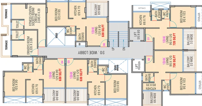 Floor Plan of Sandeep Aayushi Pride in Panvel, Navi Mumbai - Image 67369