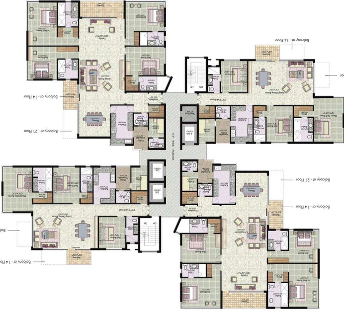 Floor Plan of Jaypee Greens Imperial Court in Sector 128, Noida - Image 67166