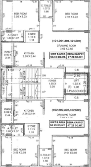 Floor Plan of Jalaram Paarijat in New Maninagar, Ahmedabad - Image 69101