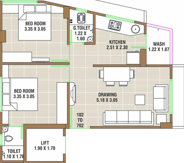 2 BHK Flat in Shiv Pooja Residency in Nava Vadaj, Ahmedabad - Image 569965
