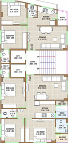 Floor Plan of Shiv Pooja Residency in Nava Vadaj, Ahmedabad - Image 68670