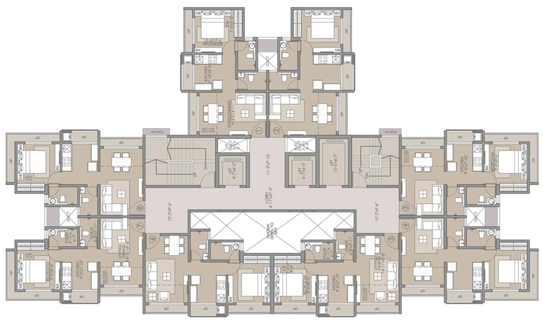 Floor Plan of Ornate Heights in Vasai East, Palghar - Image 16598