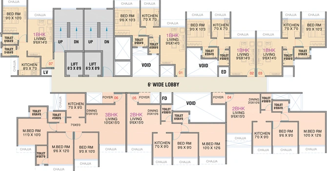 Floor Plan of Millennium Urbania in Kalamboli, Navi Mumbai - Image 67341
