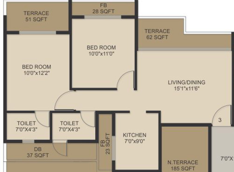 2 BHK Flat in Shagun Essentia in Ulwe, Navi Mumbai - Image 566297