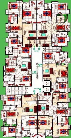 Floor Plan of Star Dhanraj Complex in Rupaspur, Patna - Image 67580
