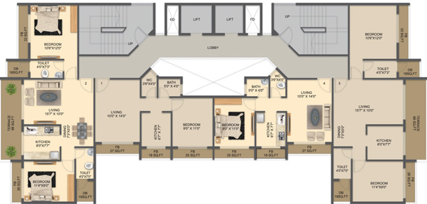 Floor Plan of Shagun White Wings in Ulwe, Navi Mumbai - Image 67216