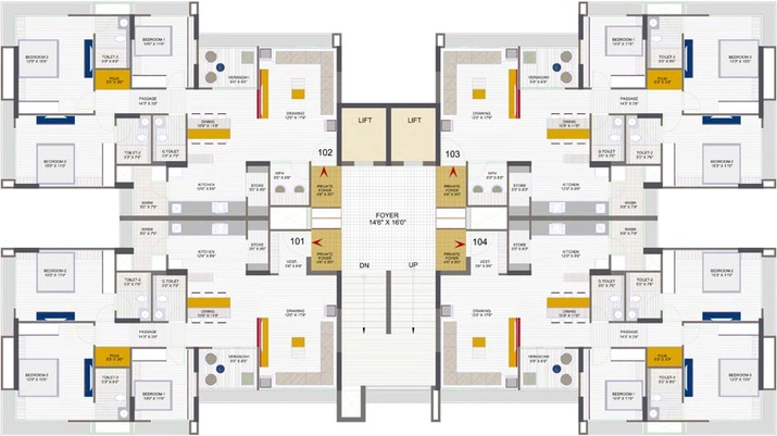 Floor Plan of Shivalik Green View in Khodiyar, Ahmedabad - Image 68477