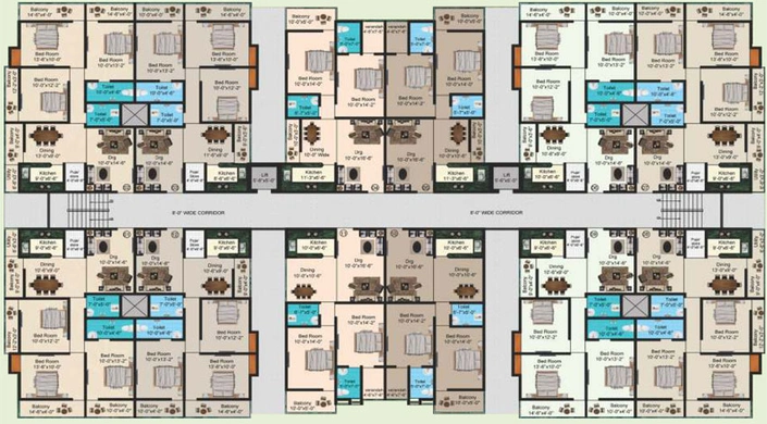 Floor Plan of Winsome Kripanand Enclave in Bailey Road, Patna - Image 67523