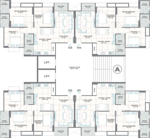 Floor Plan of RAR Parkview Kadamb in Vaishnodevi Circle, Ahmedabad - Image 68267