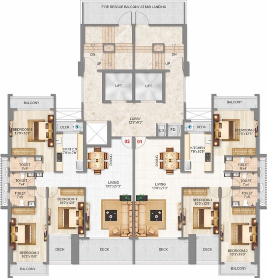 Floor Plan of Tirupati Heights in Kopar Khairane, Navi Mumbai - Image 67314