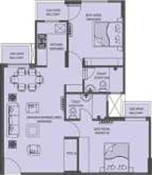 2 BHK Flat in Omkar Daffodils in Vrindavan Yojna, Lucknow - Image 566002