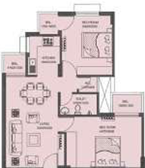 2 BHK Flat in Omkar Daffodils in Vrindavan Yojna, Lucknow - Image 566001
