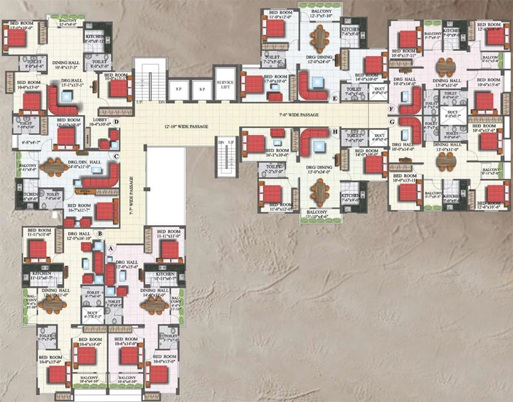 Floor Plan of Saakaar Gulmohar Greens in Khagaul Road, Patna - Image 67550
