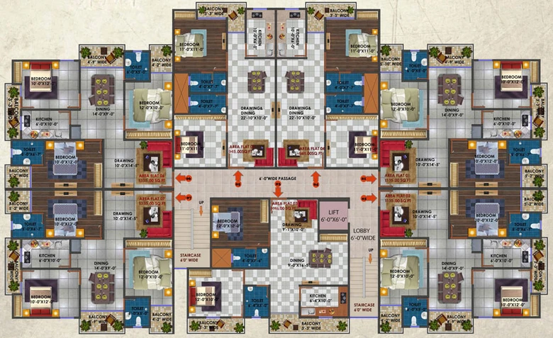 Floor Plan of Pulmen Samiksha Enclave in Rupaspur, Patna - Image 67897