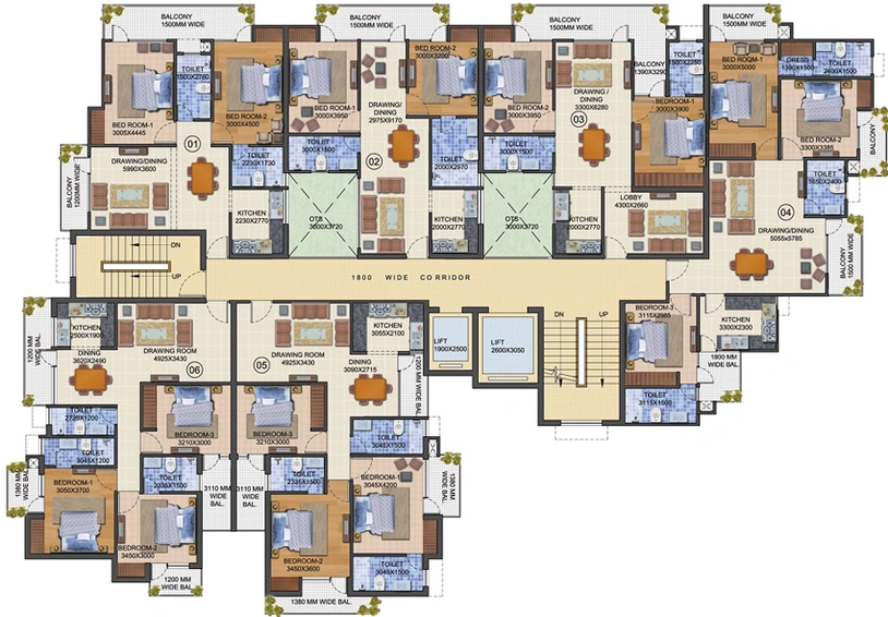 Floor Plan of Balaji The Landmark in Gomti Nagar Extension, Lucknow - Image 67832