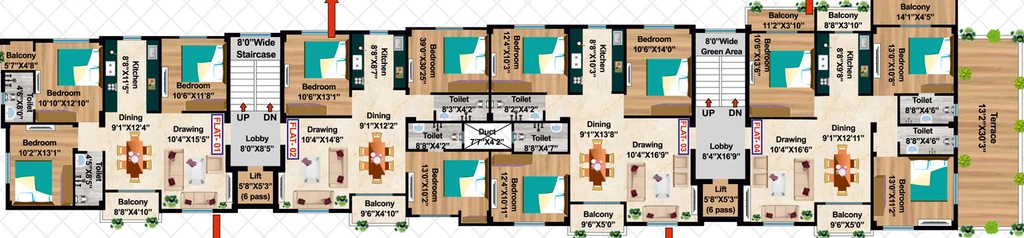 Floor Plan of Sinha Jagmohan Enclave in Kankarbagh, Patna - Image 67921
