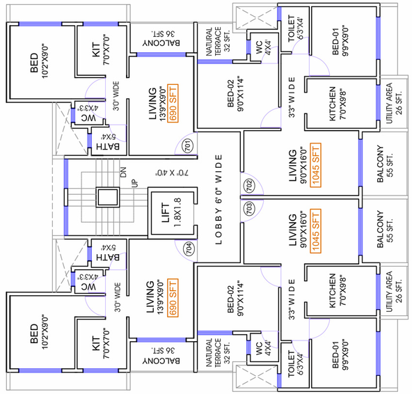 Floor Plan of Priyal Govind Ameya in Panvel, Navi Mumbai - Image 70417