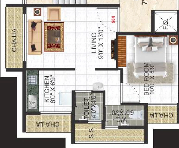1 BHK Flat in Dynamic Avenue in Ulwe, Navi Mumbai - Image 568144